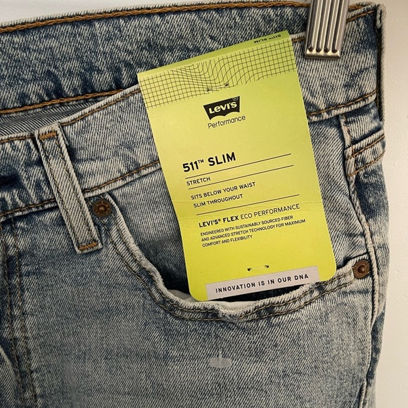 Levi's Men's 511 Slim Fit Jeans Better Days Blue Distressed 34 x 34 B4HP - Picture 3 of 7